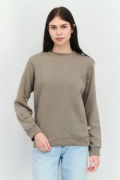 Juice Women Crew Neck Plain Long Sleeves Sweatshirt, Grey