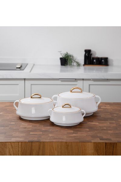 ALSAIF Midas Hotpot With Two Handles ,colour: White, Size:0.5,1,1.5liter