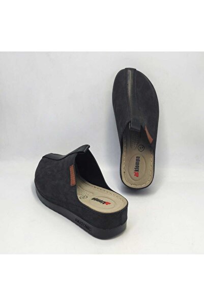 DR KLOMPA Γυναικείες Παντόφλες Ms312 Μαύρες Ορθοπεδικές Παντόφλες Sabo Mikanos