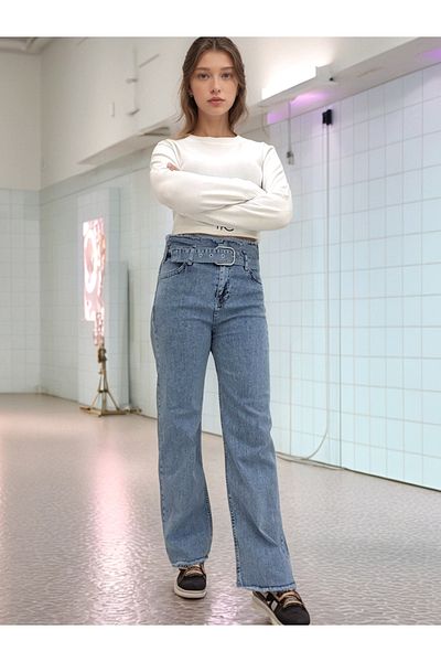 Asortik Kids Pantaloni din denim cu talie elastică pentru fete