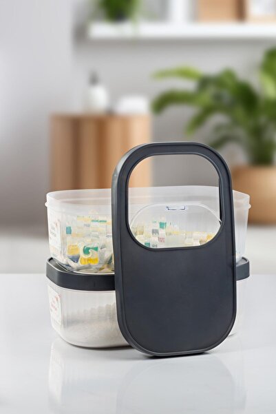 EWs 5 Lt Multibox - 2-Piece Storage Set with Sliding Lid, Food and Tablet Detergent Box (Label)