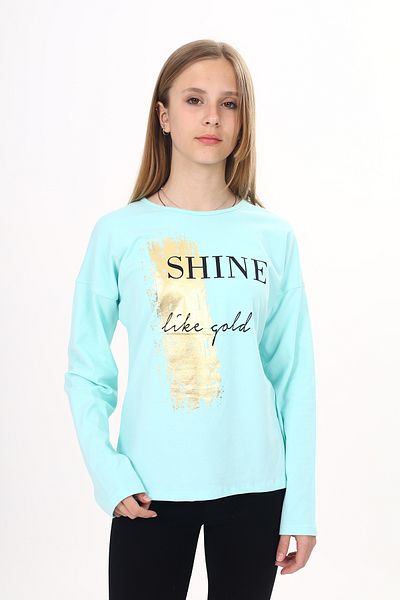 Toontoy Girl's Foil Printed Shine Sweatshirt