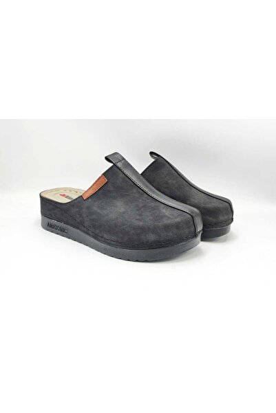 DR KLOMPA Γυναικείες Παντόφλες Ms312 Μαύρες Ορθοπεδικές Παντόφλες Sabo Mikanos