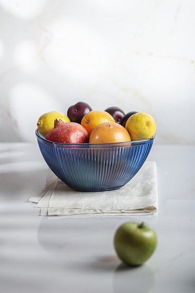 EWs 3.3 Lt Acrylic Baroque Navy Blue Large Square Fruit and Salad Bowl - Mixing Bowl (NOT GLASS)