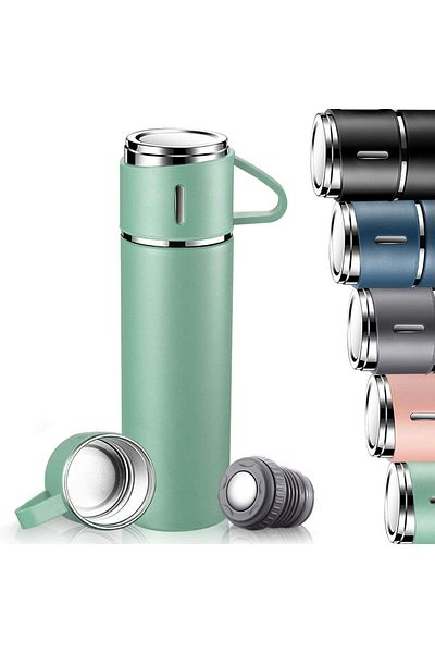 AWH Insulated Water Bottle, Vacuum Flask with Leakproof Lid & Handle, Keeps Drinks Hot/Cold 12H