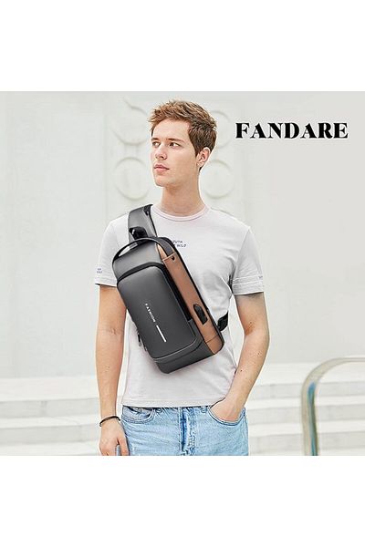 AWH AHW Anti-theft Sling Bag Business Men's Chest Crossbody Bag with USB