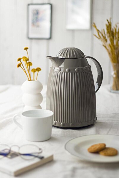 EWs 1 Lt Thermal Insulated Tea and Cold Water Thermos Gray (THERE WARM 12 Hours & GLASS IN IT)