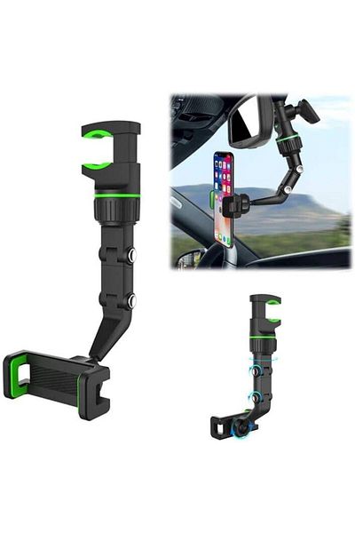 AWH Toyswill Rearview Mirror Phone Holder – 360° Rotating Universal Car Mount for iPhone, Huawei