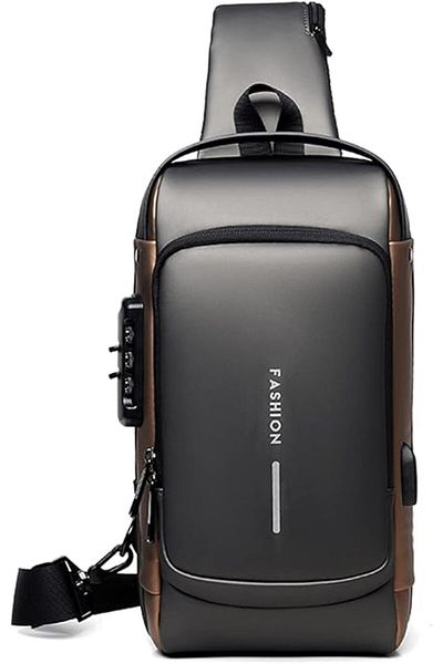 AWH AHW Anti-theft Sling Bag Business Men's Chest Crossbody Bag with USB