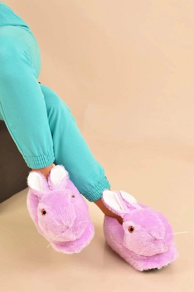 Nisanur Shoes Λούτρινες παντόφλες Rabbit Figured Home Slippers Unisex Rabbit Slippers