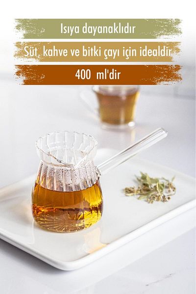 EWs 400 Ml Luxury Borosilicate Glass Coffee Pot - Suitable for Use in Heat Resistant Stove