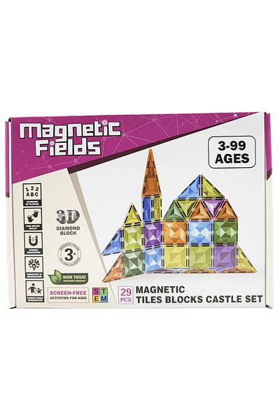 Magnetic Fields Magnetic Tiles Blocks Castle Set-29 Pcs