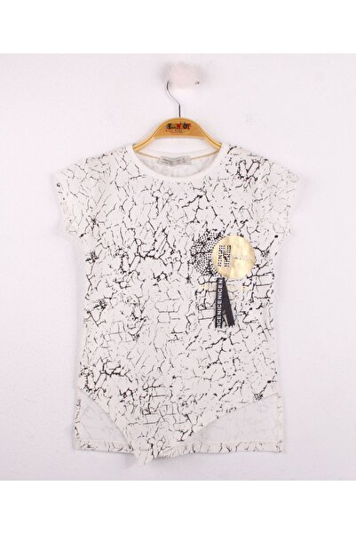 Toontoy Fată - Tricou cu accesorii cu dungi pe piept