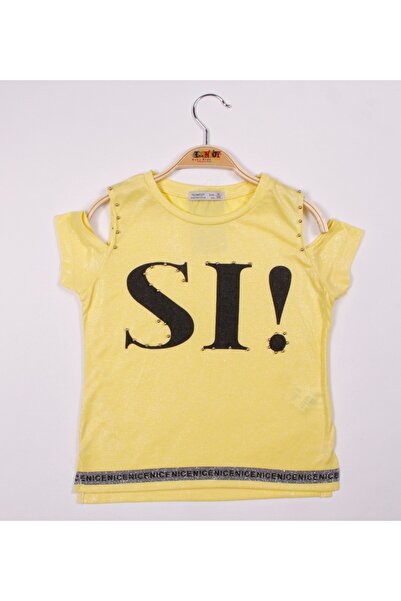 Toontoy Girl's Si Printed Striped T-Shirt