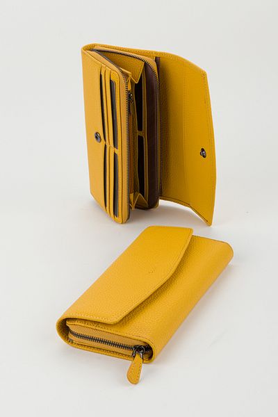 Fossil Boxed Genuine Leather Yellow Large Size Women's Hand Portfolio Card Holder Wallet
