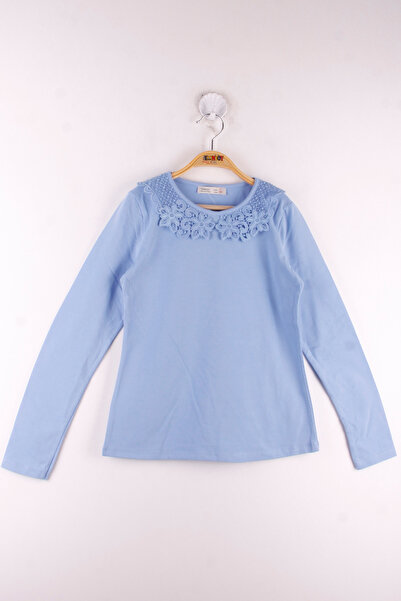 Toontoy Tricou cu guler cu dantelă pentru fetiță