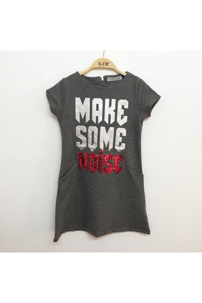 Toontoy Κορίτσι - Σχέδιο φορέματος με παγιέτες από φύλλα