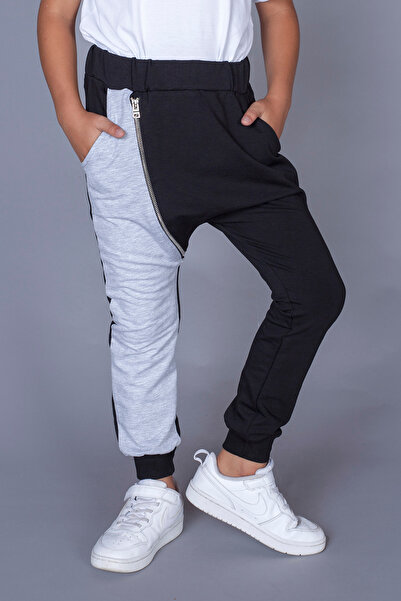 Toontoy Boy's Sweatpants - Shalwar Type, Zipper Detailed