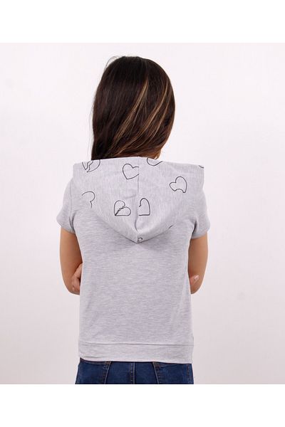 Toontoy Girl's Foil Printed Hooded T-Shirt