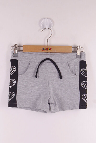 Toontoy Heart Embroidered Girl's Shorts