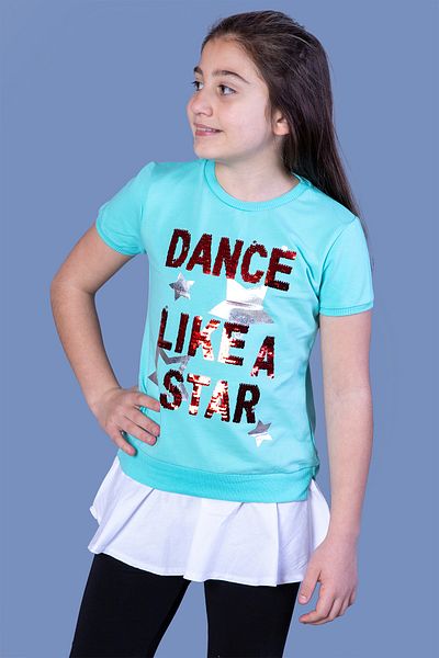Toontoy Girl - Dance Sequin Embroidered T-shirt