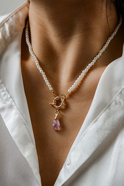 Gigi Madam Ametist inci kolye