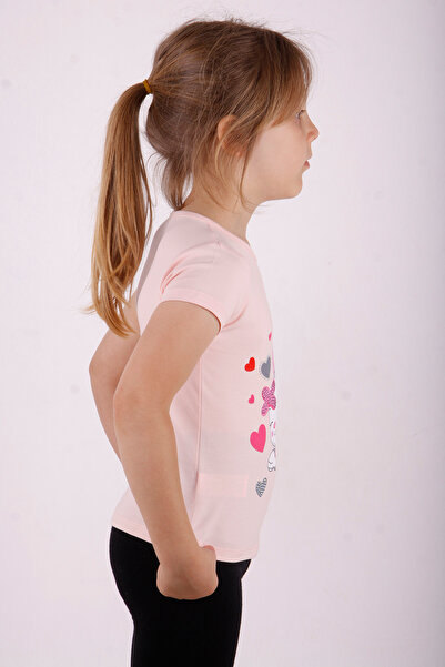 Toontoy تي شيرت بناتي مطبوع عليه قلب أرنب