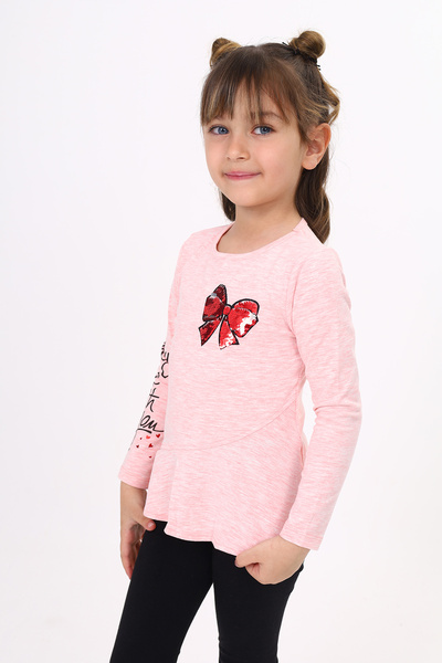 Toontoy Tricou brodat cu fundita cu paiete pentru fete