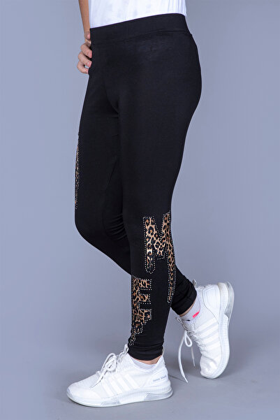 Toontoy Κορίτσι - Κολάν με λεοπάρ στάμπα και λεπτομέρεια από πέτρα