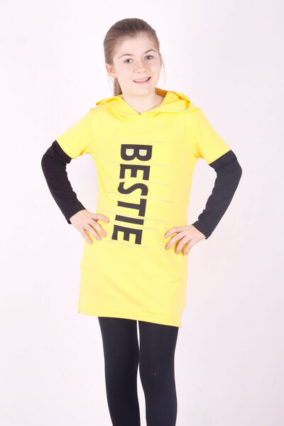 Toontoy Rochie cu glugă pentru fete Bestie cu imprimeu