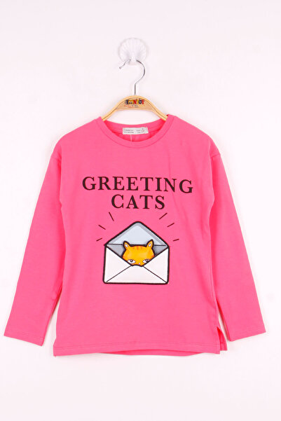 Toontoy Fată pisică cu imprimeu tricou