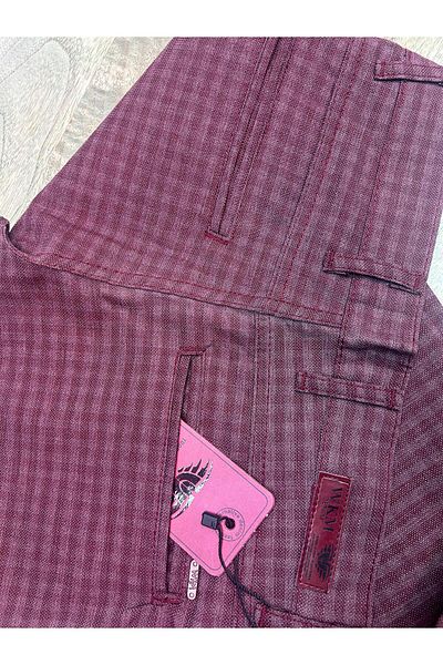 WKM Men's Summer Slim Fit Cut Lycra Ankle Length Plaid Fabric Trousers