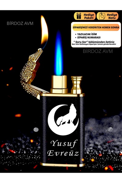 birdoz avm Kişiye Özel İsimli Hediyelik ÜLKÜCÜ Tasarım Ejder Başlıklı Çift At...