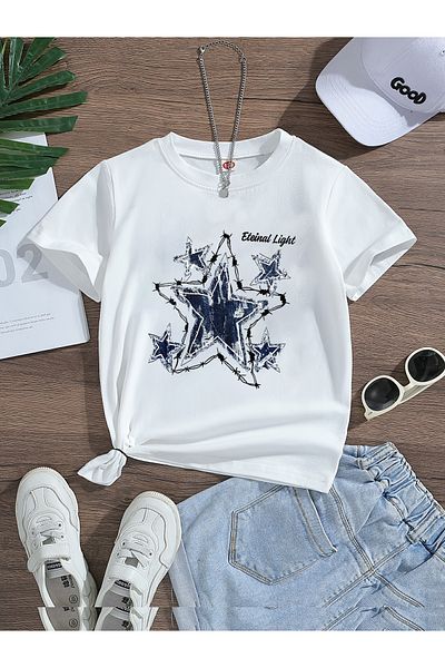 uyguntarz Unisex Eteinal Light bedrucktes Baumwoll-T-Shirt