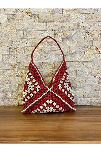 Rabika Iki Renkli Motif Hasır Çanta