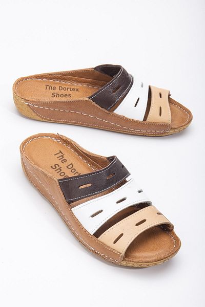 The Dortex Shoes Drtsan76 Genuine Leather Ultra Comfortable Orthopedic Daily Women's Slippers