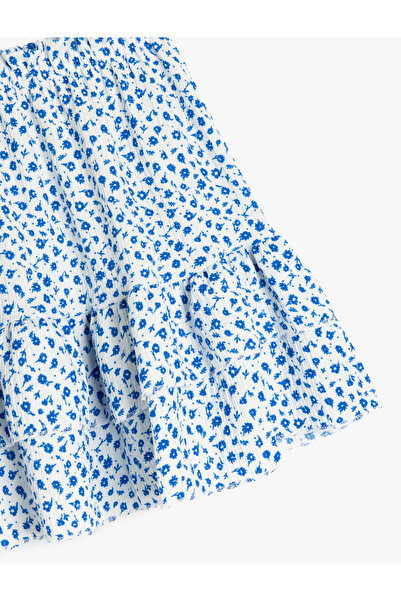 Koton A-Linien-Minirock mit plissiertem Blumenmuster