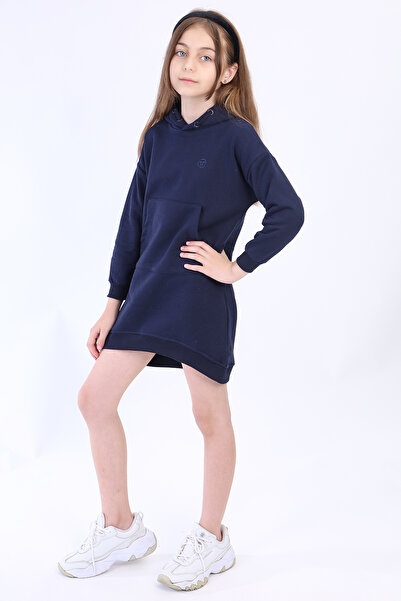 Toontoy Κοριτσίστικο φόρεμα με κουκούλα και τσέπες