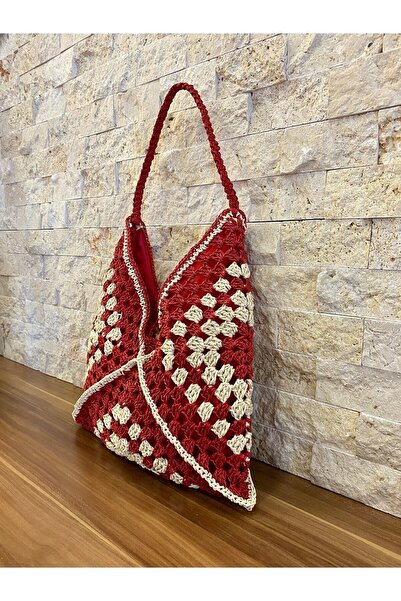 Rabika Iki Renkli Motif Hasır Çanta