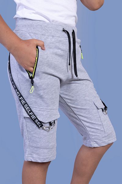 Toontoy Boy's Capri - Adjustable Waist Stripe Detailed