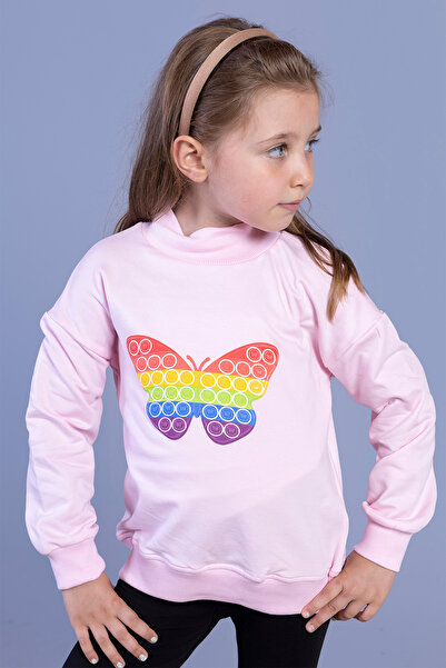 Toontoy Jumătate de guler pentru fete Relax Fit cu imprimeu Swea tricou - 2 fire