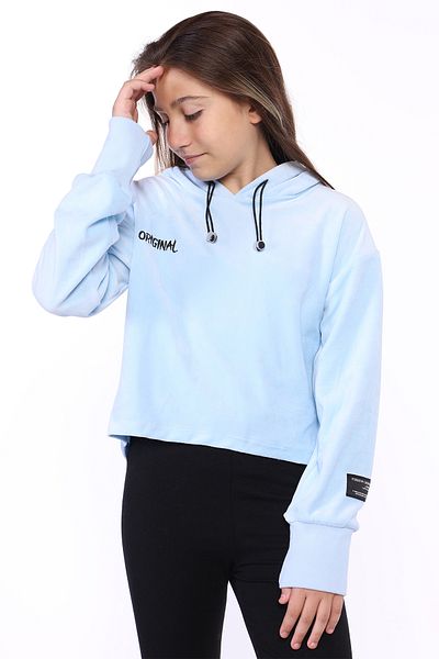 Toontoy Girls' Velvet Hooded Sweatshirt
