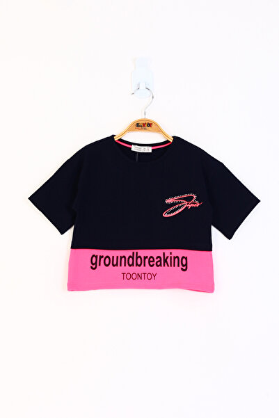 Toontoy Κορίτσι - Μπλουζάκι με λεπτομέρεια Garni με τύπωμα με χαμηλό μανίκι