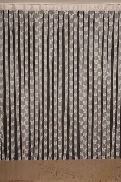 AKÇA TEKSTİL Butterfly Model Cream Color Rope Curtain Ready Buttons Stitched Rope Curtain 175*280cm