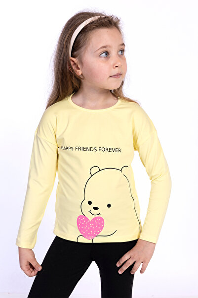 Toontoy Girl's Happy Friends Printed T-Shirt
