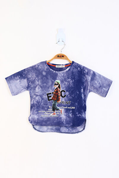 Toontoy Дівчача футболка з батиковим візерунком - з низькими рукавами та принтом