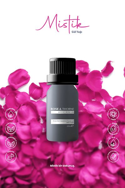 ROSE & THORNE Mystic Rose Oil - 100% Pure Rosa Damascena, 2.5ml Domestic Production