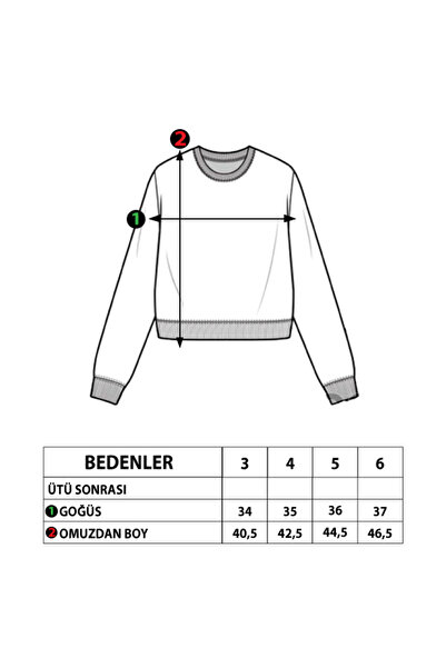 Toontoy Jumătate de guler pentru fete Relax Fit cu imprimeu Swea tricou - 2 fire