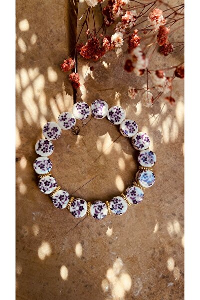 wanwa aksesuar سوار بطبعة زهرة أرجوانية