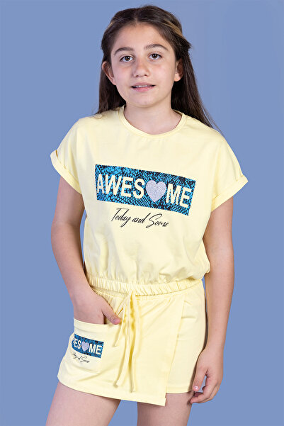 Toontoy Set pantaloni scurți Awesome cu imprimeu pentru fete